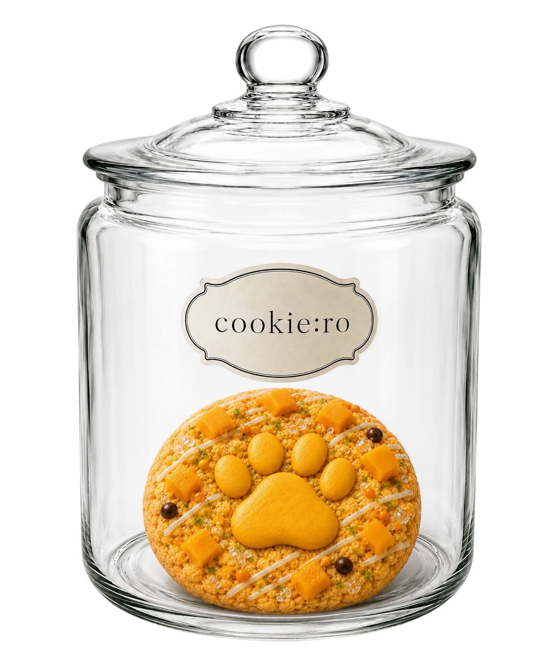 Mango Soda Cookie가 담긴 Cookie:Ro 유리 jar